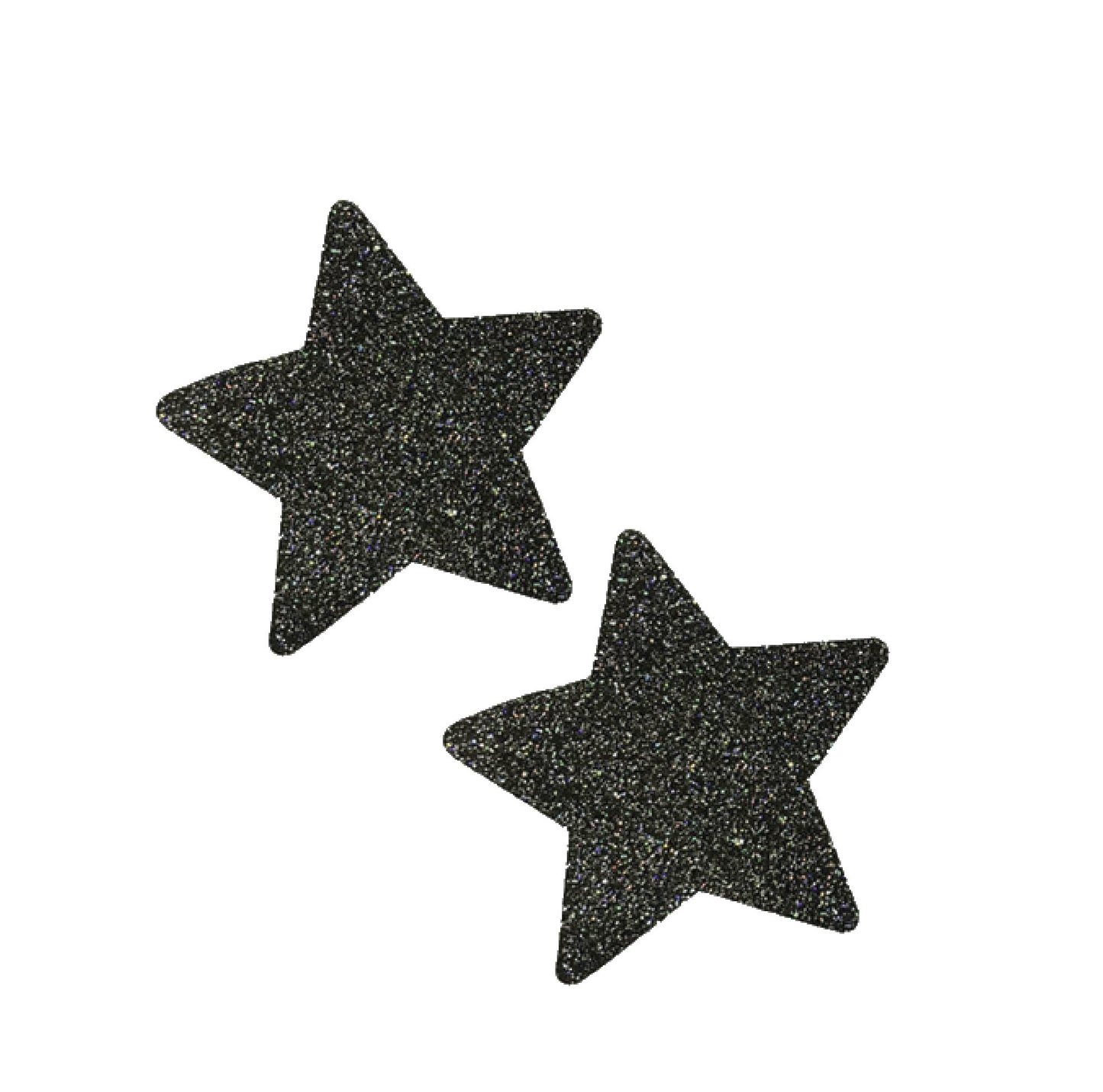 Black metallic glitter star nipple sticker