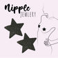  Black metallic glitter star nipple sticker 