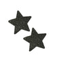  Black metallic glitter star nipple sticker 