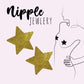Nipple jewelry - Gold metallic glitter star