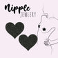 Black heart metallic glitter nipple sticker