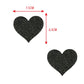 Black heart metallic glitter nipple sticker