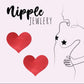Nipple jewelry - satin red hart