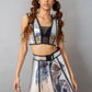 Metallic Silver festival set, reflective fabric