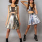 Metallic Silver festival set, reflective fabric