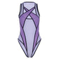 Geometric purple layered bodysuit