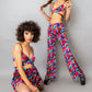 Geometric print rave pants