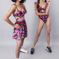 Geometric printed rave skirt