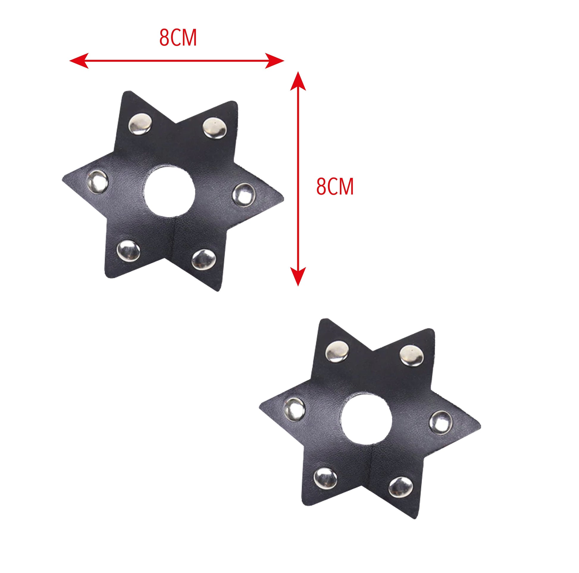Nipple jewelry - faux leather stud star