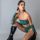 Mesh zebra underwear rave set