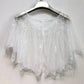 White vintage look embroidered cape